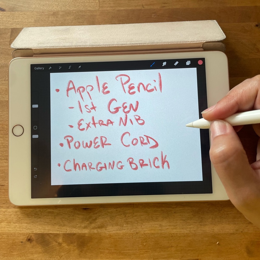 iPad mini 5th gen 256gb;  gold with Apple Pencil ✏️